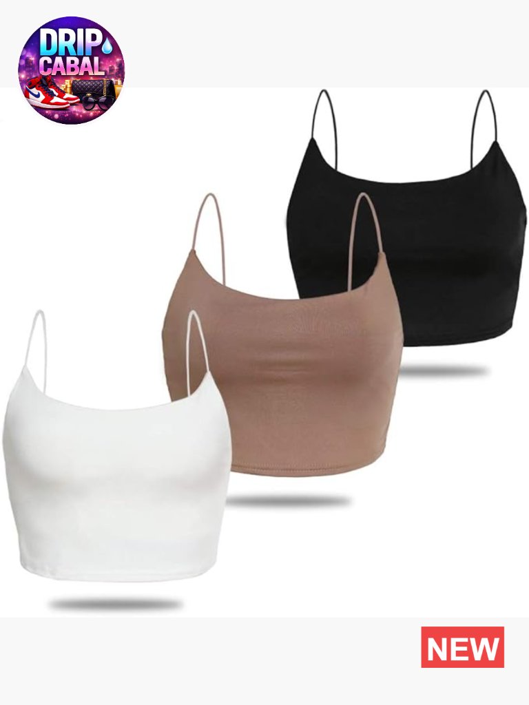 Double Layer Crop Tank Top Spaghetti Straps